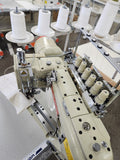 Second Hand Siruba D007RB-460-02 Feed Off Arm 4 needle 6mm Flat Seamer ,Direct Drive Servo Motor ,Auto foot lift