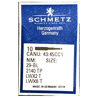 Schmetz Blind Hemmer Needles. 29-BL, LWx6T, LWx2T.