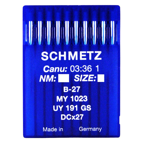 Schmetz Industrial Overlocker Needles. B27 MY1023 UY191GS DCx27